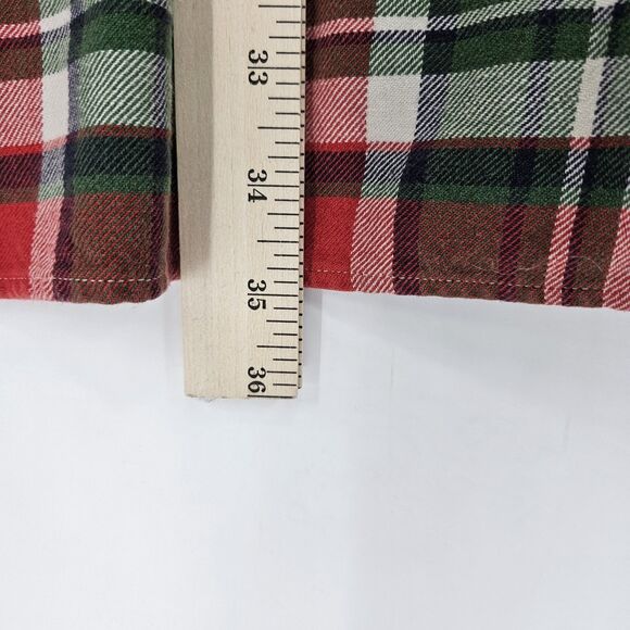Vtg Abercrombie Flannel Shirt Mens XL Red Green Plaid Short Sleeve Casual - Picture 6 of 10